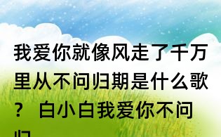 我愛你就像風走了千萬里從不問歸期是什么歌? 白小白我愛你不問歸期歌詞