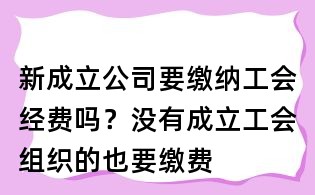 新成立公司要繳納工會經費嗎?沒有成立工會組織的也要繳費