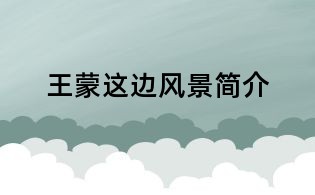 王蒙這邊風(fēng)景簡(jiǎn)介