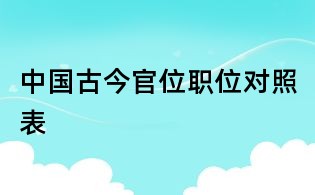 中國古今官位職位對照表