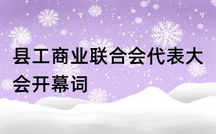 縣工商業(yè)聯(lián)合會代表大會開幕詞