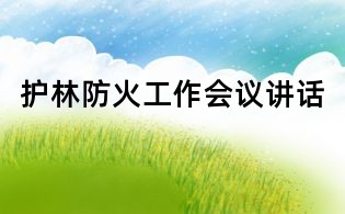 護林防火工作會議講話
