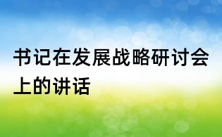 書(shū)記在發(fā)展戰(zhàn)略研討會(huì)上的講話