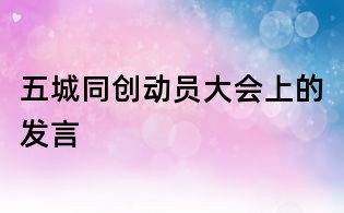 五城同創動員大會上的發言