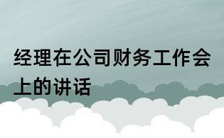 經理在公司財務工作會上的講話