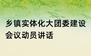 鄉(xiāng)鎮(zhèn)實體化大團(tuán)委建設(shè)會議動員講話