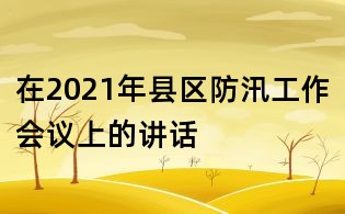 在2021年縣區(qū)防汛工作會議上的講話