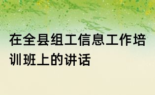 在全縣組工信息工作培訓(xùn)班上的講話