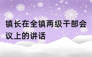 鎮(zhèn)長(zhǎng)在全鎮(zhèn)兩級(jí)干部會(huì)議上的講話