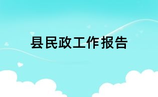縣民政工作報(bào)告
