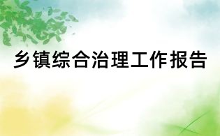 鄉鎮綜合治理工作報告