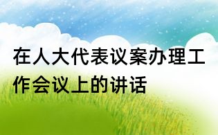 在人大代表議案辦理工作會議上的講話