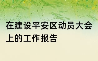 在建設(shè)平安區(qū)動員大會上的工作報告