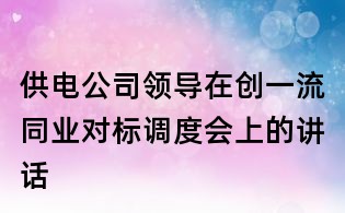 供電公司領導在創一流同業對標調度會上的講話