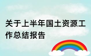 關于上半年國土資源工作總結報告
