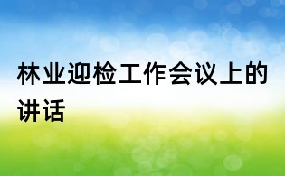 林業(yè)迎檢工作會(huì)議上的講話