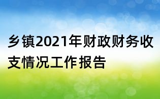 鄉(xiāng)鎮(zhèn)2021年財政財務(wù)收支情況工作報告