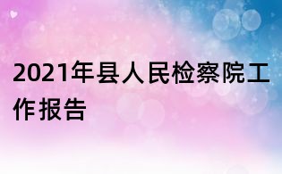 2021年縣人民檢察院工作報告