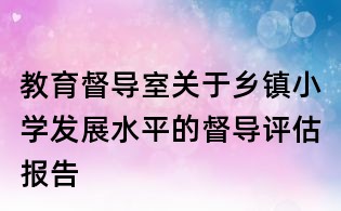 教育督導室關于鄉鎮小學發展水平的督導評估報告