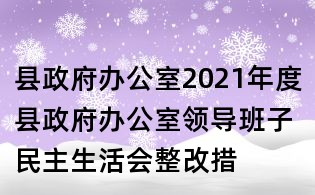 縣政府辦公室2021年度縣政府辦公室領(lǐng)導(dǎo)班子民主生活會(huì)整改措