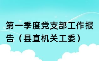 第一季度黨支部工作報(bào)告（縣直機(jī)關(guān)工委）