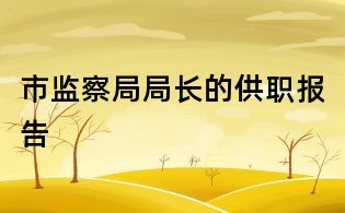 市監(jiān)察局局長的供職報告