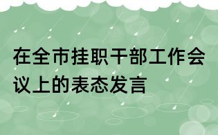 在全市掛職干部工作會議上的表態發言