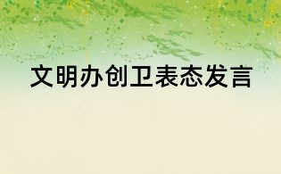 文明辦創衛表態發言