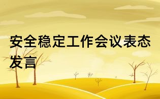 安全穩(wěn)定工作會議表態(tài)發(fā)言