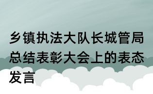 鄉鎮執法大隊長城管局總結表彰大會上的表態發言