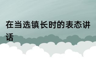在當選鎮長時的表態講話