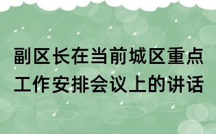 副區長在當前城區重點工作安排會議上的講話