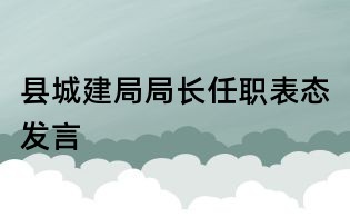 縣城建局局長任職表態發言