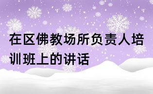 在區佛教場所負責人培訓班上的講話