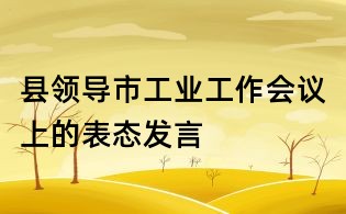 縣領導市工業(yè)工作會議上的表態(tài)發(fā)言