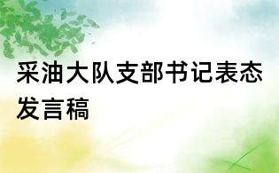 采油大隊支部書記表態(tài)發(fā)言稿