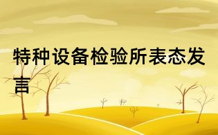 特種設(shè)備檢驗所表態(tài)發(fā)言