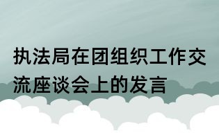 執(zhí)法局在團(tuán)組織工作交流座談會上的發(fā)言