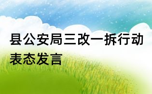 縣公安局三改一拆行動表態發言