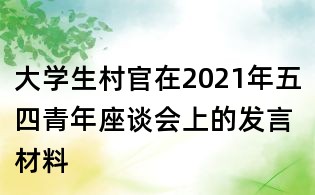 大學(xué)生村官在2021年五四青年座談會(huì)上的發(fā)言材料