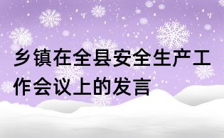 鄉(xiāng)鎮(zhèn)在全縣安全生產(chǎn)工作會(huì)議上的發(fā)言