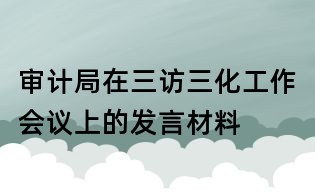 審計局在三訪三化工作會議上的發(fā)言材料