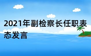 2021年副檢察長任職表態發言