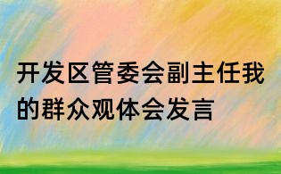 開發區管委會副主任我的群眾觀體會發言