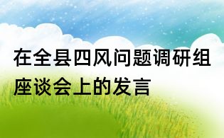 在全縣四風(fēng)問題調(diào)研組座談會上的發(fā)言