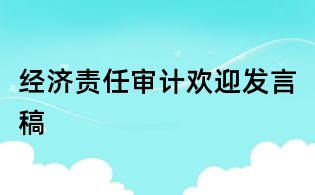 經(jīng)濟責(zé)任審計歡迎發(fā)言稿