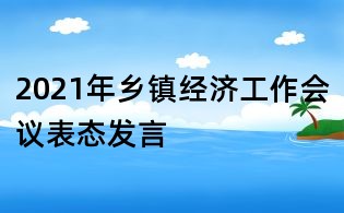 2021年鄉鎮經濟工作會議表態發言