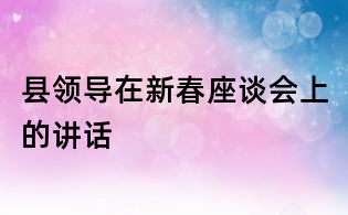 縣領(lǐng)導(dǎo)在新春座談會(huì)上的講話