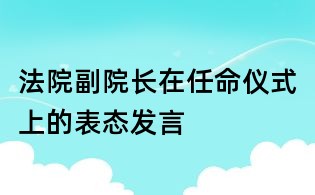 法院副院長在任命儀式上的表態發言