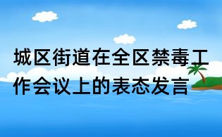 城區街道在全區禁毒工作會議上的表態發言